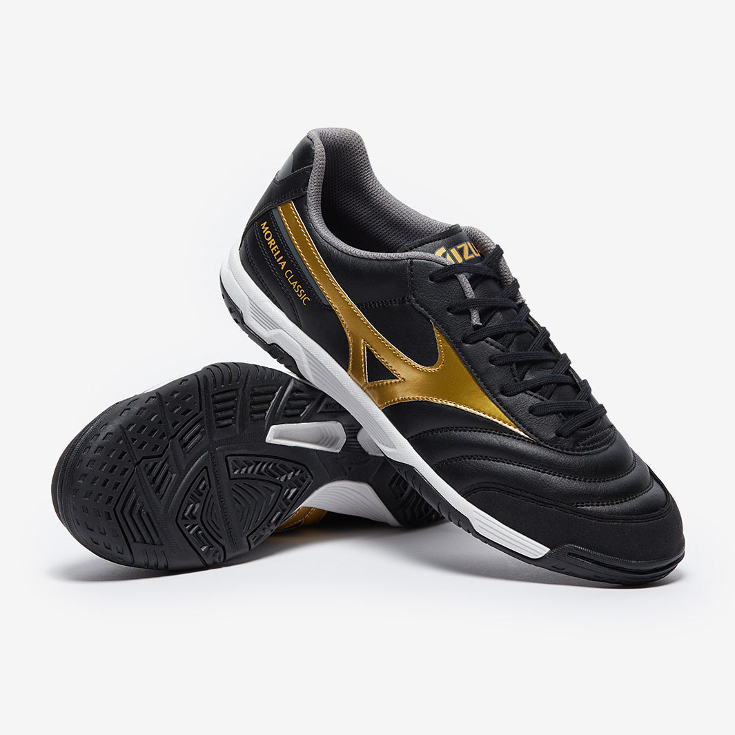 MIZUNO スパイク シューズ ブラック ゴールド Mizuno Morelia Sala Classic IN - Black/Gold/Dark Shadow - Mens Boots