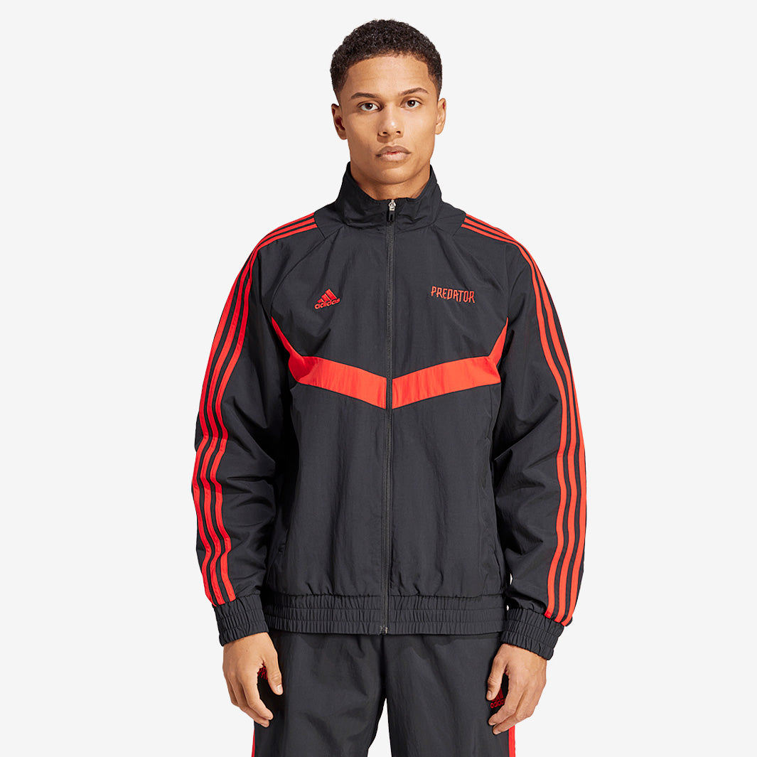 adidas Predator ナイロンジャケット ブラック/レッド adidas Predator Woven Jacket - Black/Red - Mens Clothing