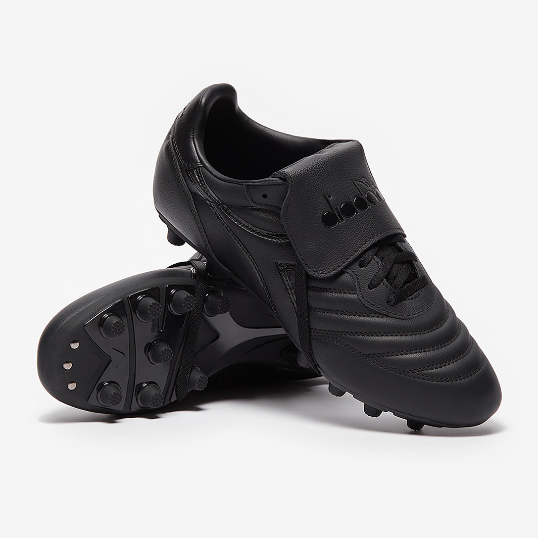 diadora Brasil サッカーシューズ ブラック Diadora Brasil Classico Leather FG - Black/Black - Adult Boots