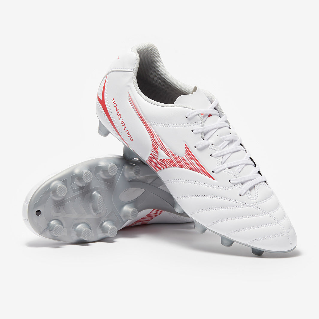 Mizunio Monarcida Neo III Select Firm Ground - White/Radiant Red