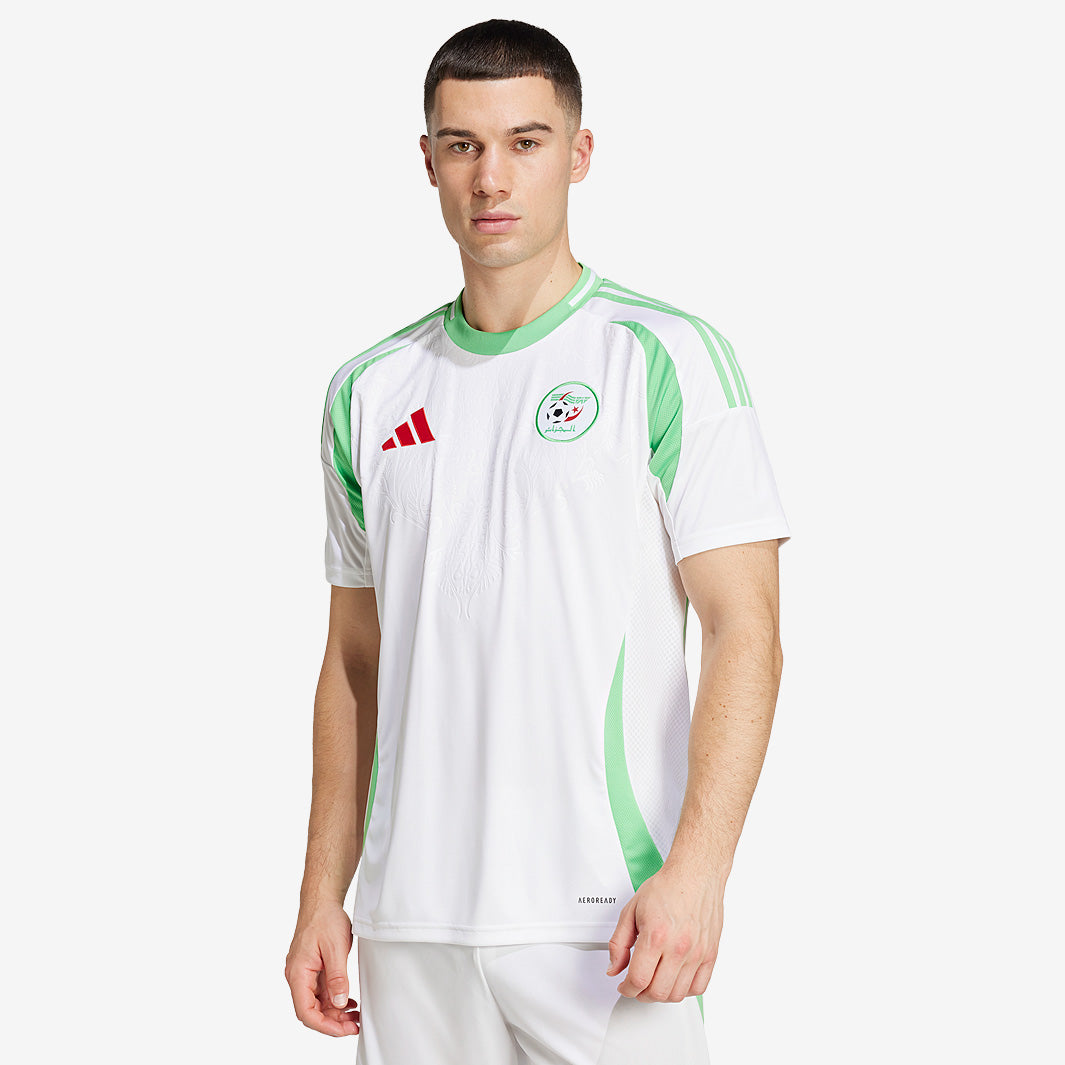 8YARDS STRUCTURED white×green 美品 adidas Algeria 2024 Home Shirt - White/Semi Flash Green - Mens Replica