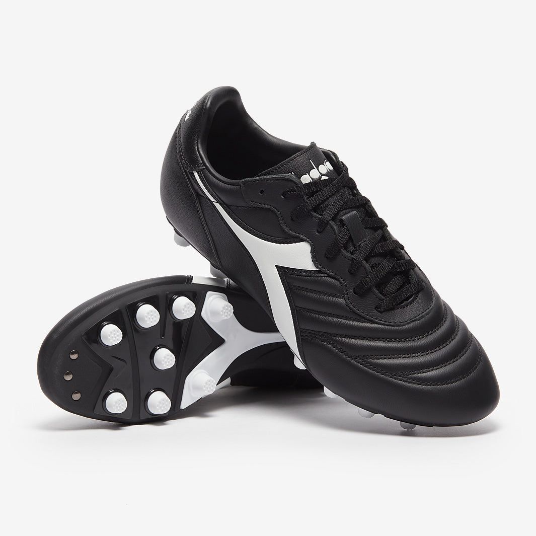 Diadora Brasil Classico ST Firm Ground - Black/White - Adult Boots