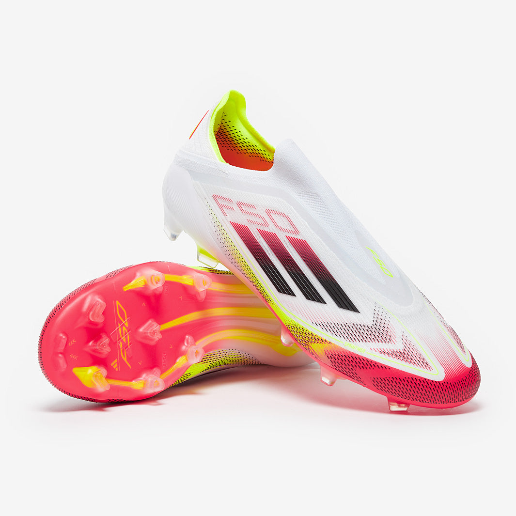 adidas F50 Elite Laceless Firm Ground - White/Black/Solar Yellow