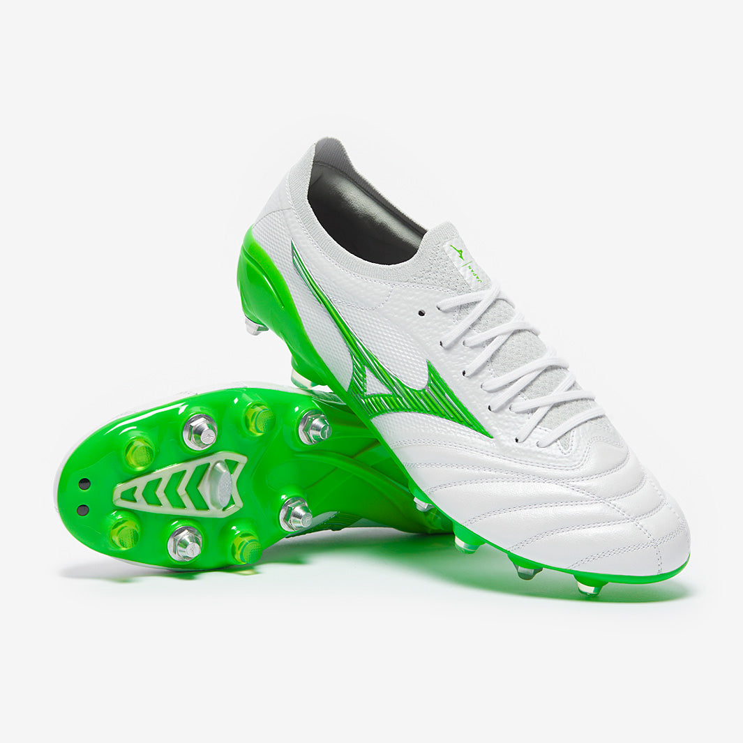 Mizuno Morelia サッカーシューズ ホワイト/グリーン MIZUNO MORELIA NEO IV BETA JAPAN MIX WHITE/NEO GREEN/COOL GRAY 3C