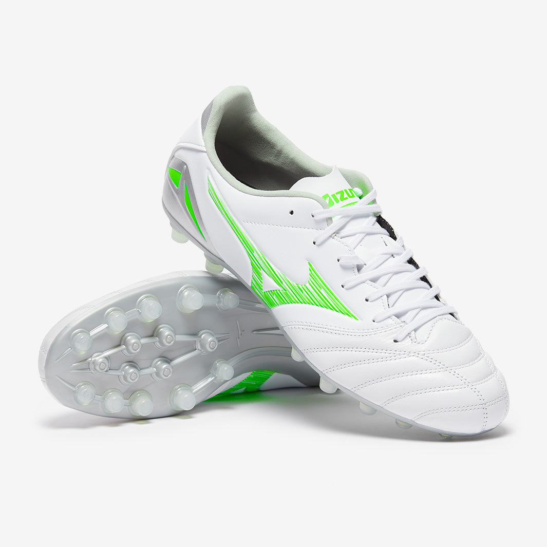 Mizuno Morelia Neo IV Pro AG - White/Neon Green/Cool Gray - Adult