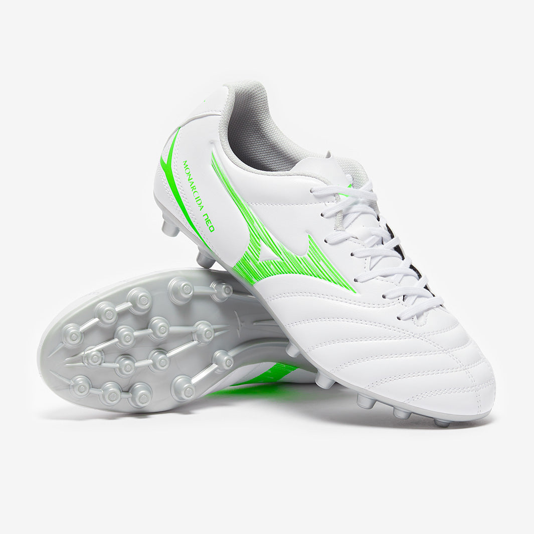 Mizuno Monarcida Neo III Select AG - White/Neon Green - Adult Boots