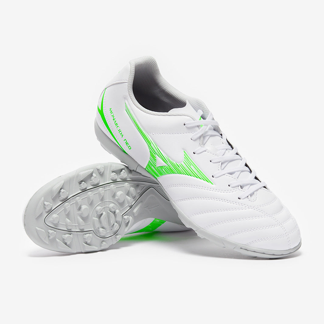 Mizuno Monarcida Neo III Select TF - White/Neon Green - Adult Boots