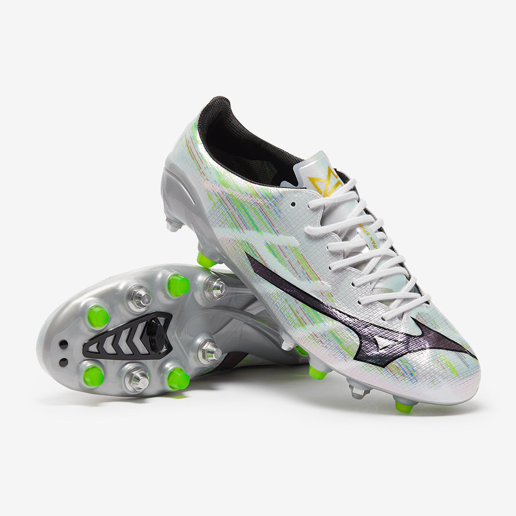 Mizuno Alpha II Elite Made in Japan SG - White/Silver Iridiscent