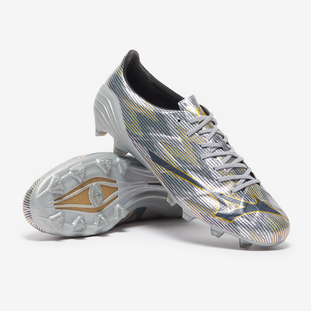 Mizuno Alpha II Elite FG - Galaxy Silver/Gold/Gold - Adult Boots