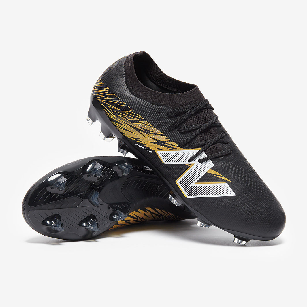 New Balance Furon V8 Elite Firm Ground - Black/Metallic Gold/White