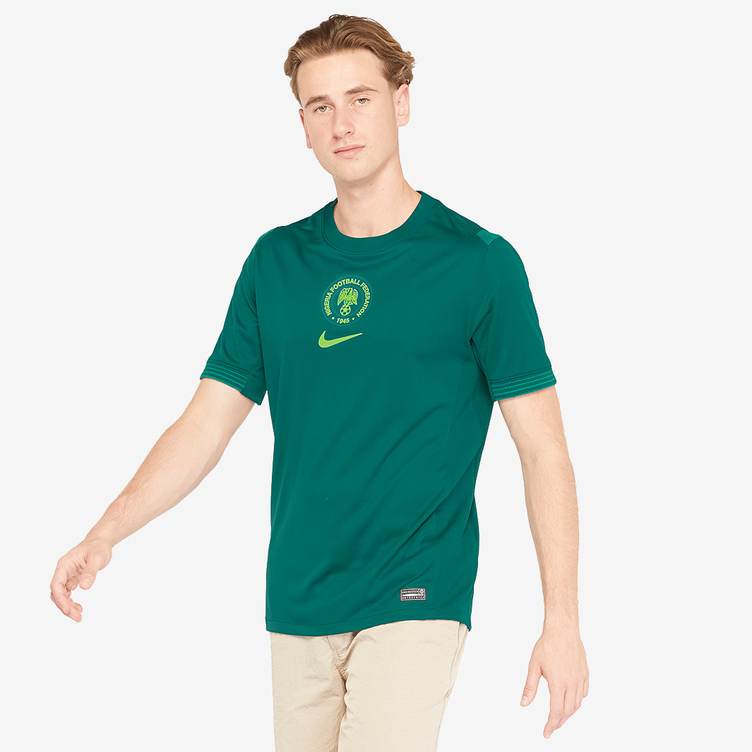 ナイロンdrow fitシャツ　ダークグリーン　Ｌ　新品 Nike Nigeria 2025 Dri-FIT Stadium Home Shirt - Deep Teal/Mardi