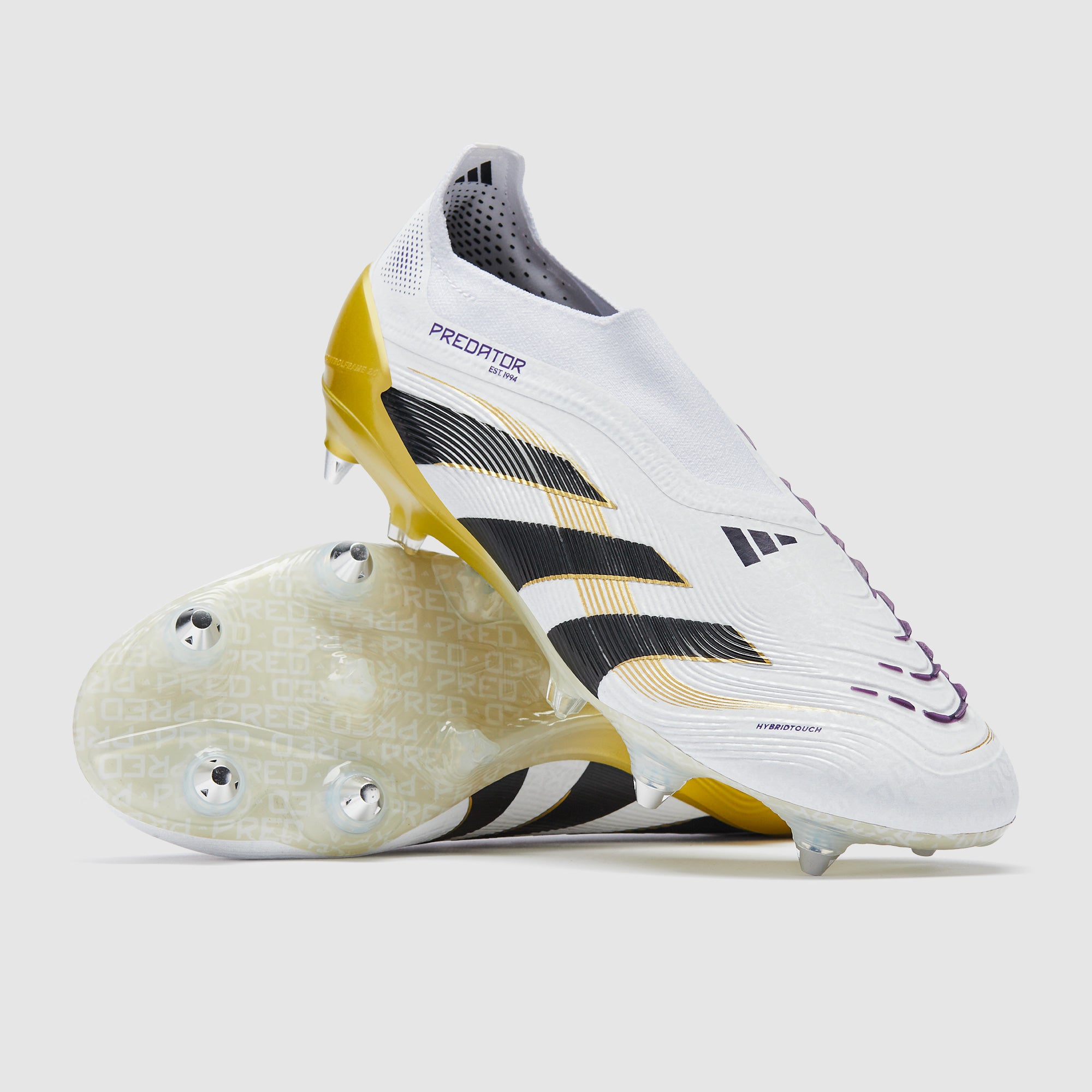adidas Predator Elite Laceless Soft Ground - White/Core Black/Met