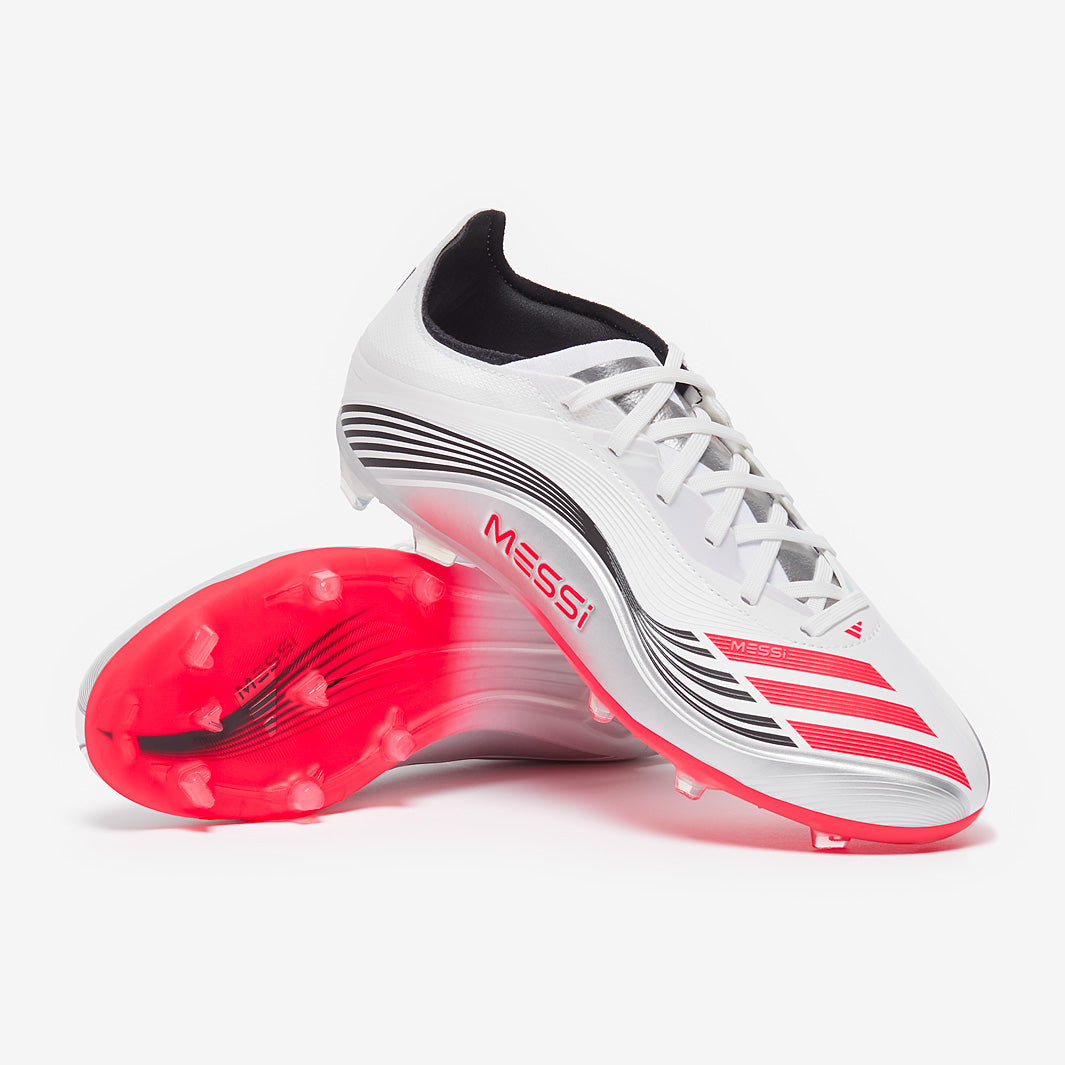 adidas Kids F50 Elite Firm Ground x Messi - Ftwr White/Lucid Red