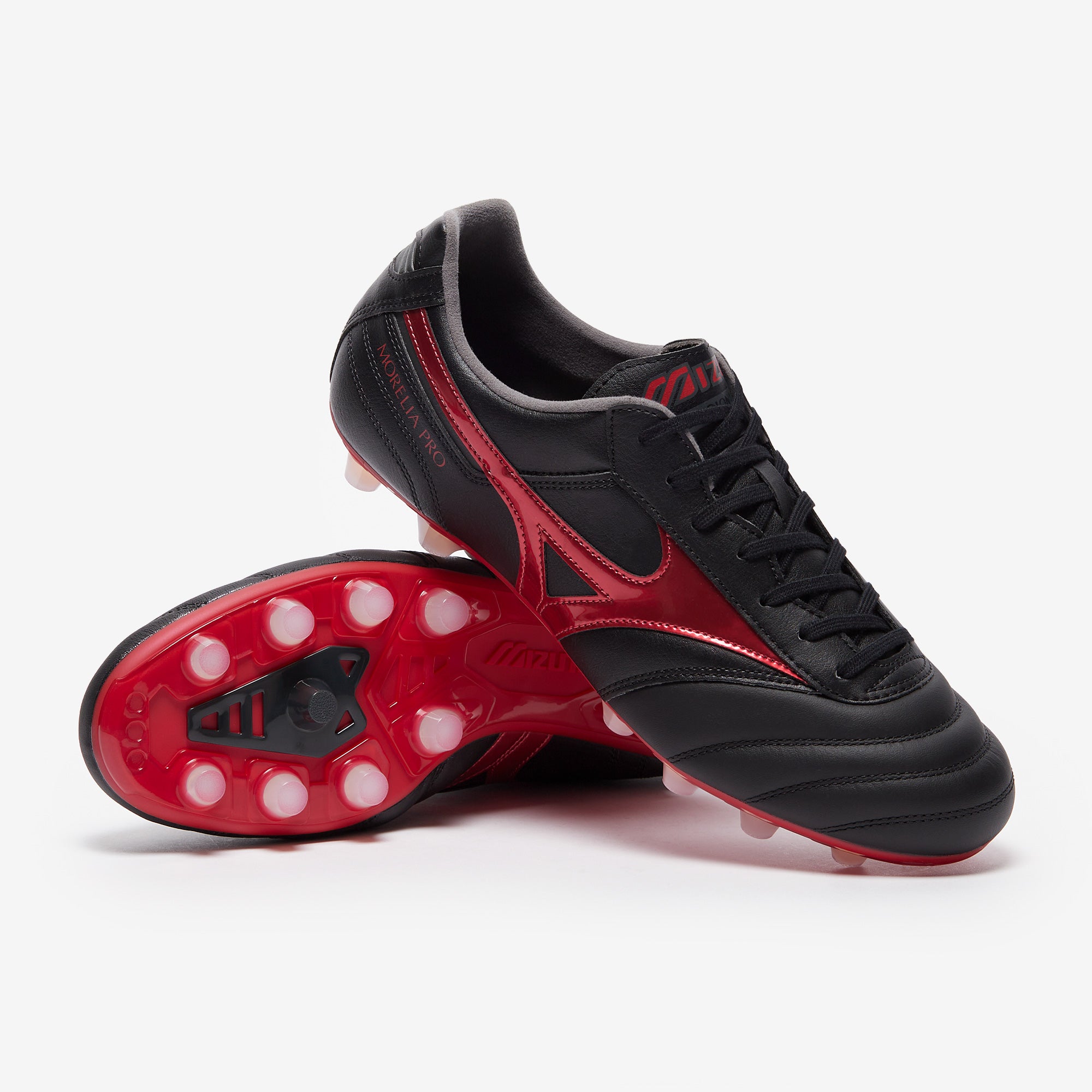Mizuno Morelia 2Pro AG サッカーシューズ ブラック/レッド Mizuno Morelia II Pro Firm Ground - Black/Morelia 40th Red/Black