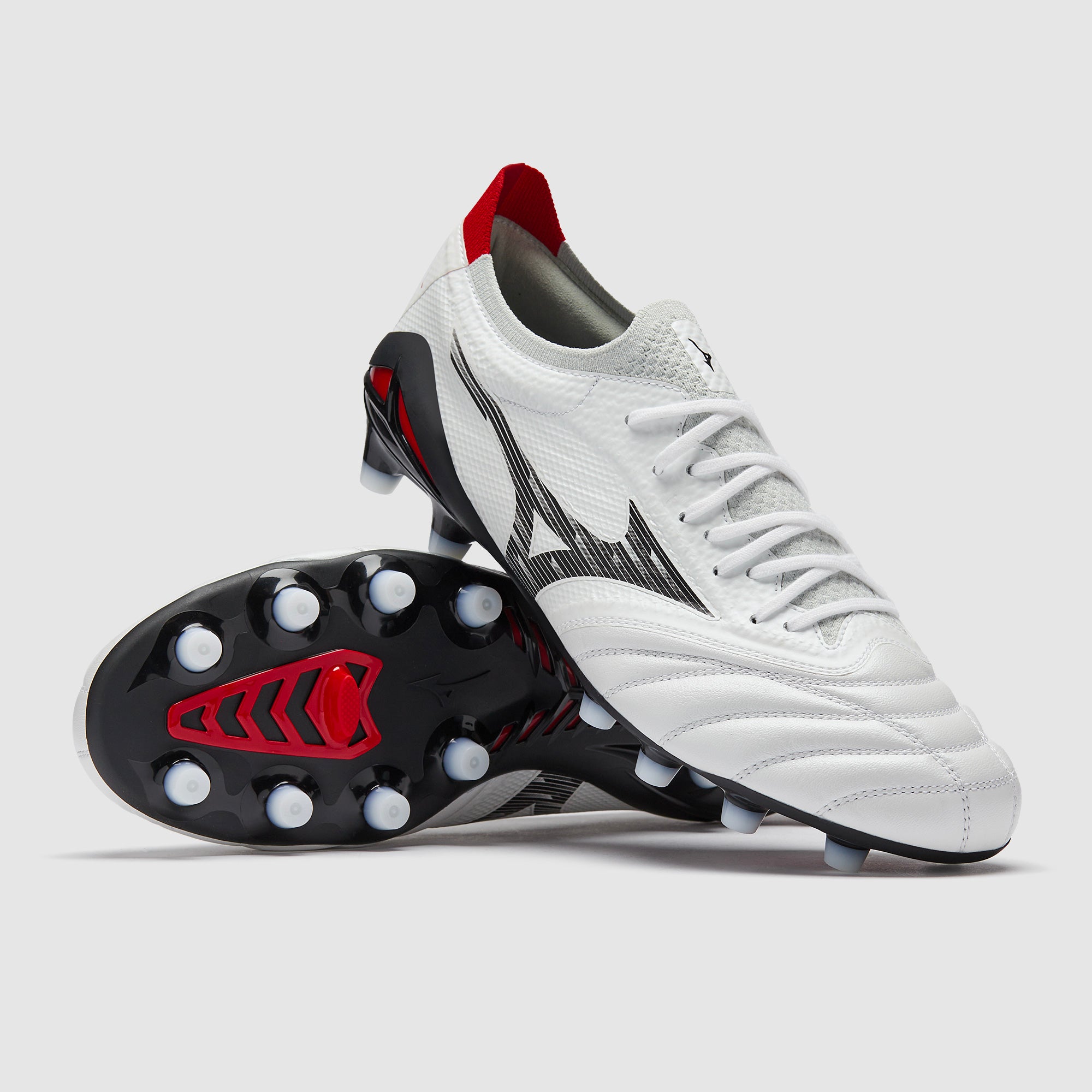 Mizuno Morelia Neo IV Beta Elite Firm Ground - White/Black/Red