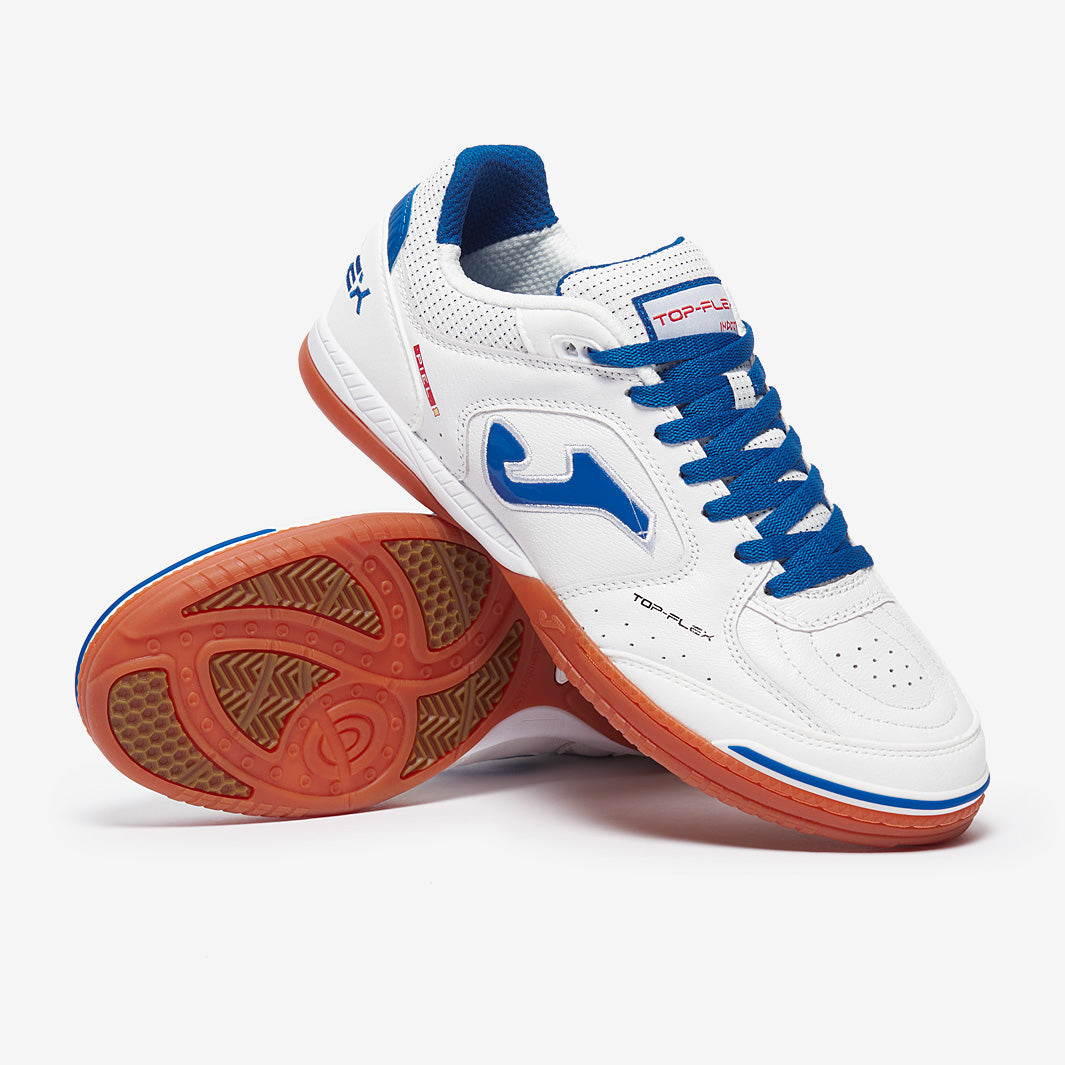 Joma Top Flex Indoor - White/Blue - Adult Boots