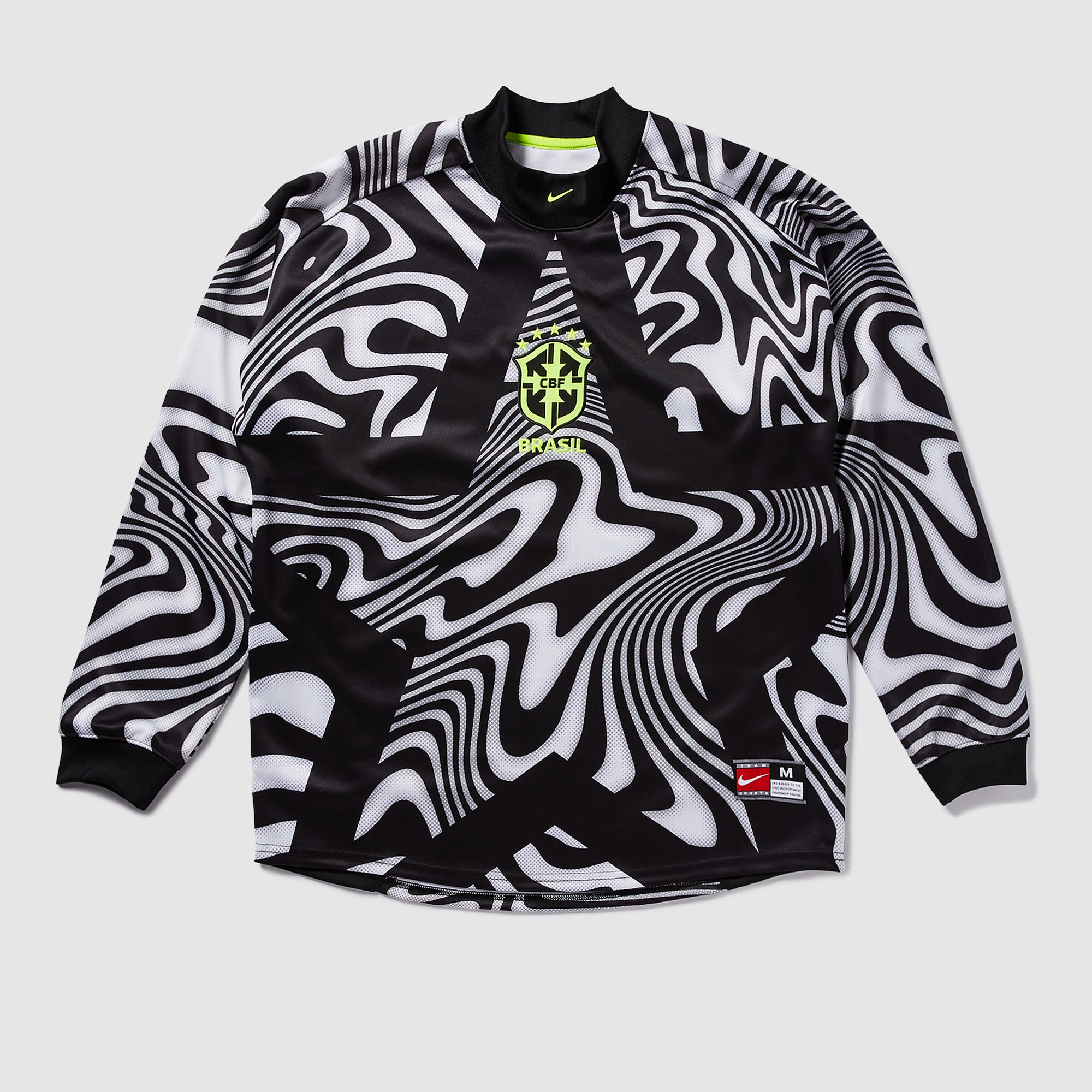 Nike Brazil 2025 LS Goalkeeper Shirt - Black/Volt/Volt - Mens Replica