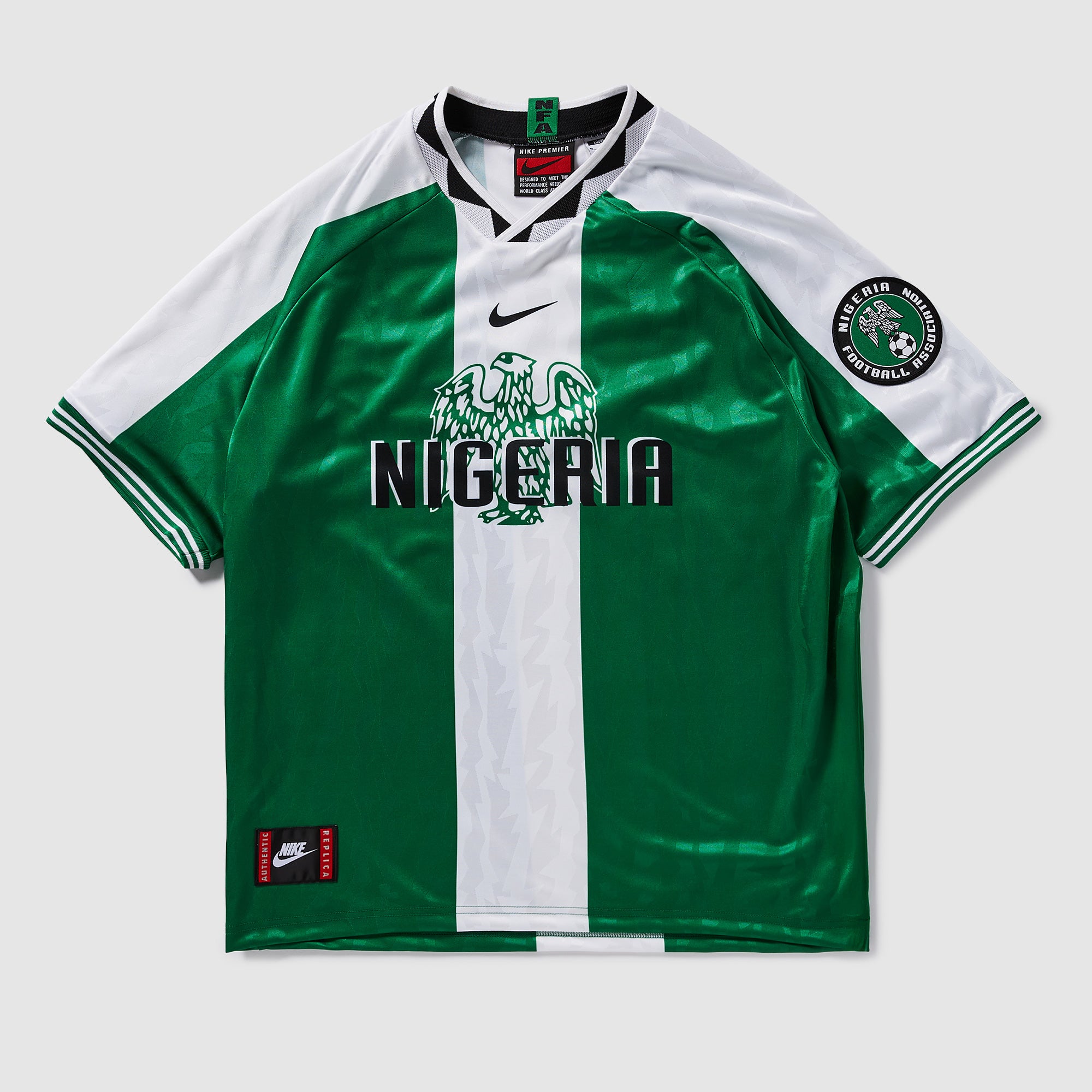 Nike Nigeria 1996 Reissue Shirt - Court Green/White/Black - Mens
