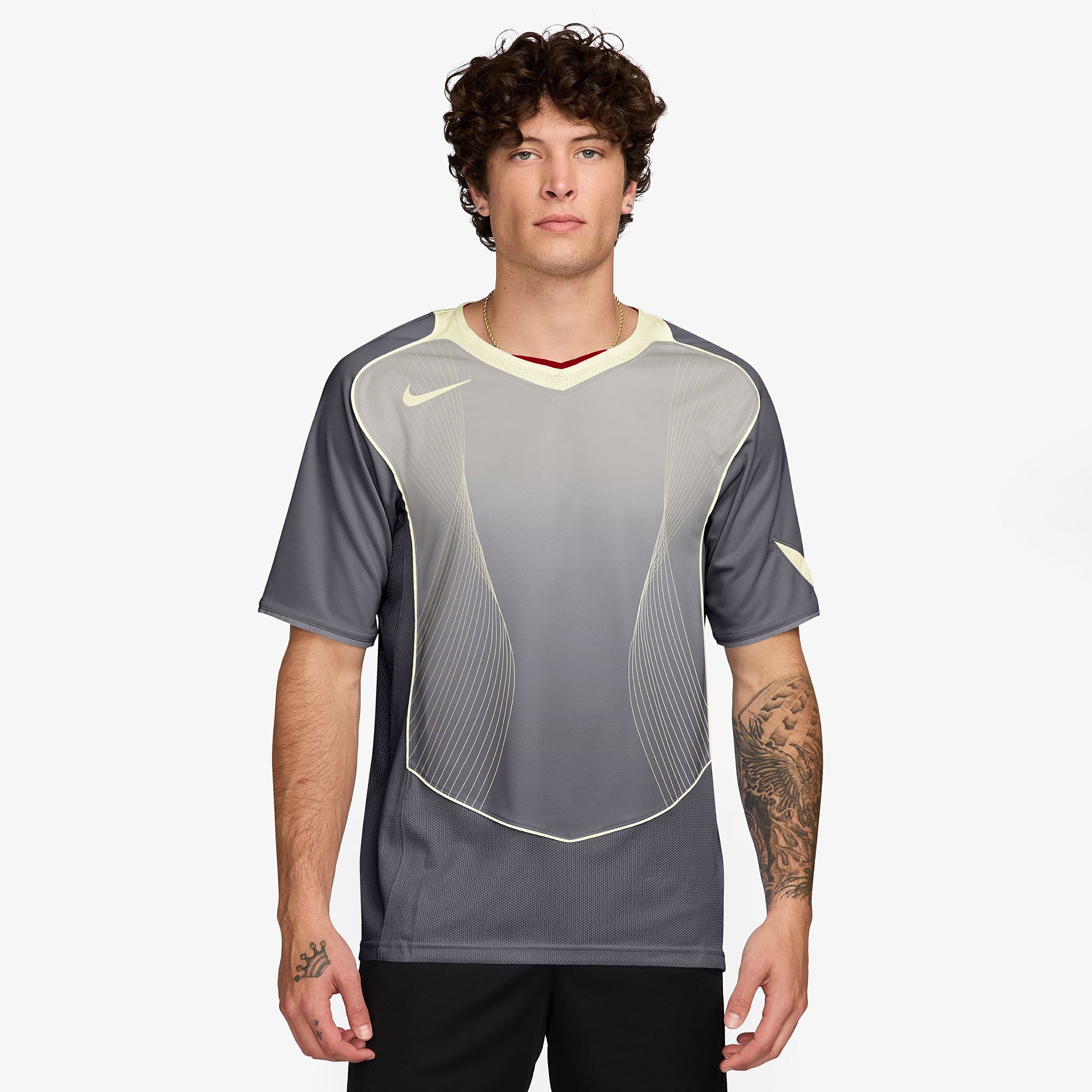 NIKE Total 90 DRI-FIT プラクティスシャツ L Nike Dri-FIT Total 90 Shirt - LT Graphite/Sail/Gym Red/Gym Red
