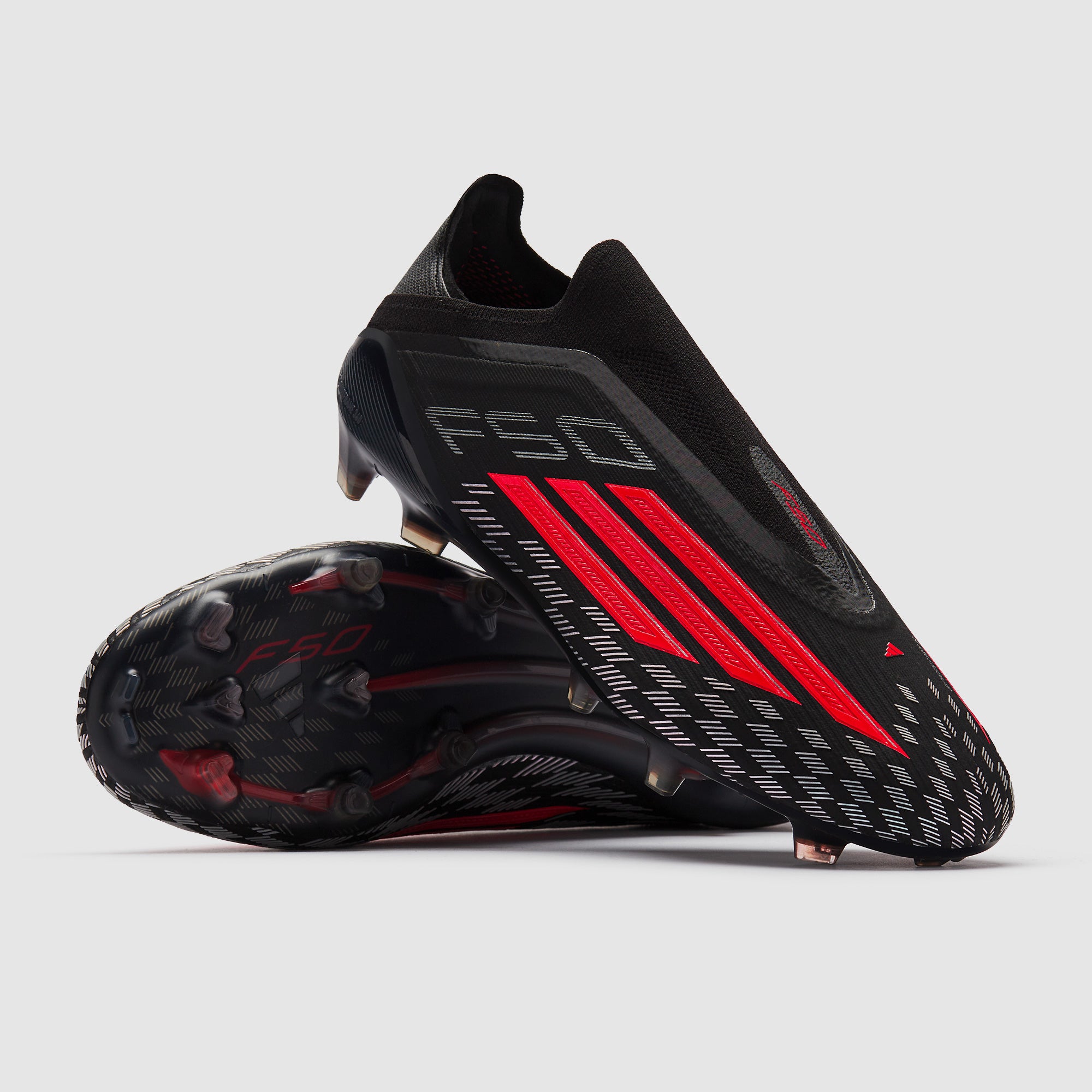 adidas F50 Elite Laceless Firm Ground - Core Black/Lucid Red/Core Black