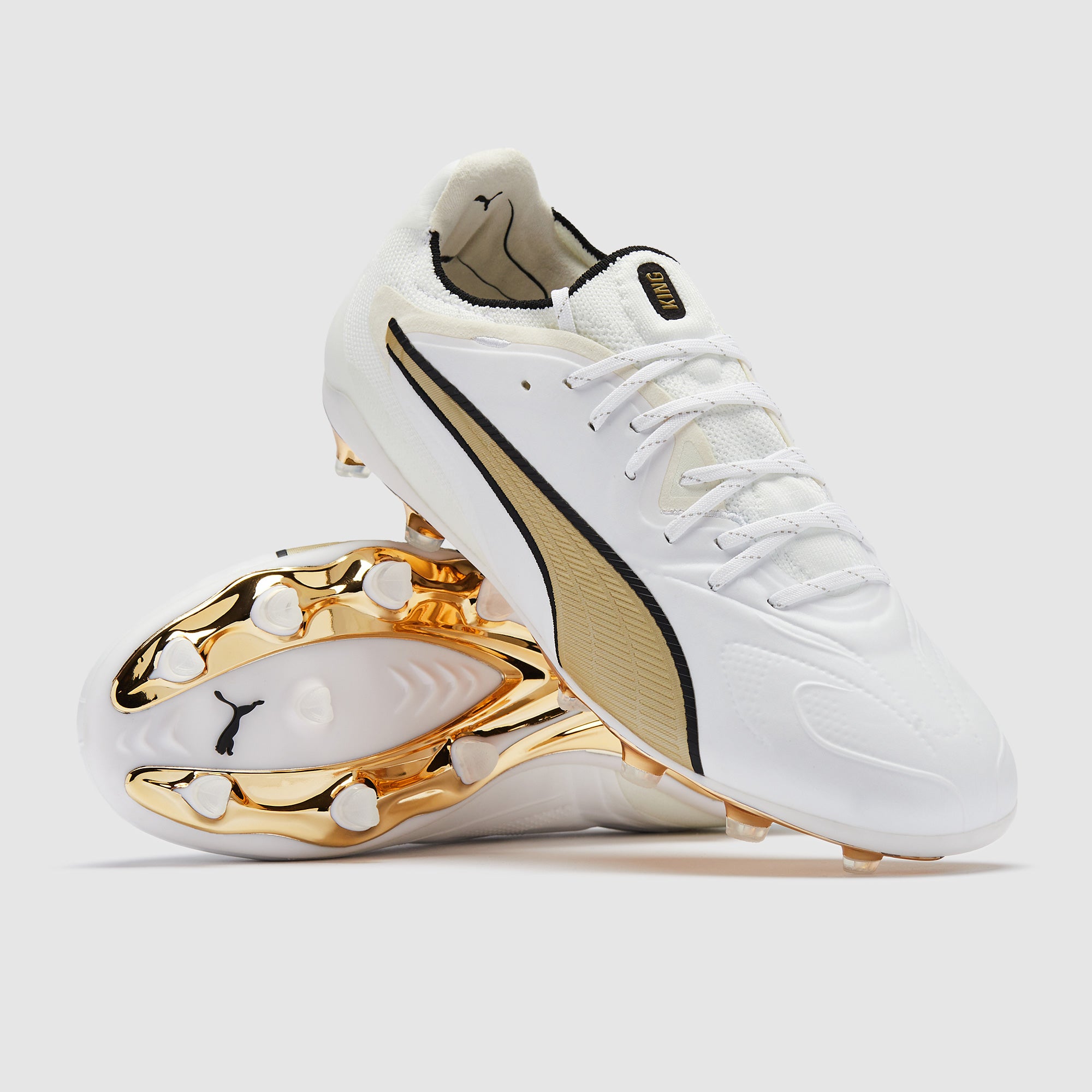 PUMA KING サッカーシューズ ホワイト/ゴールド Puma King 20 Ultimate Firm Ground - Puma White - Adult Boots