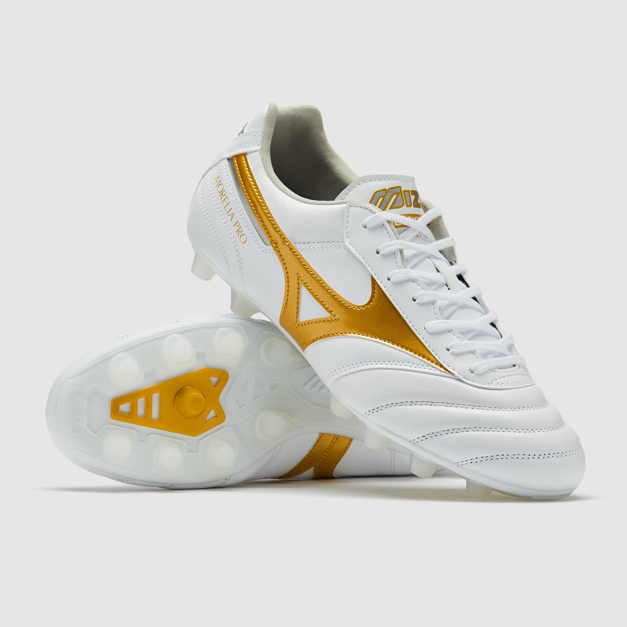 Mizuno Morelia II Pro Firm Ground - White/Football Gold/Galaxy