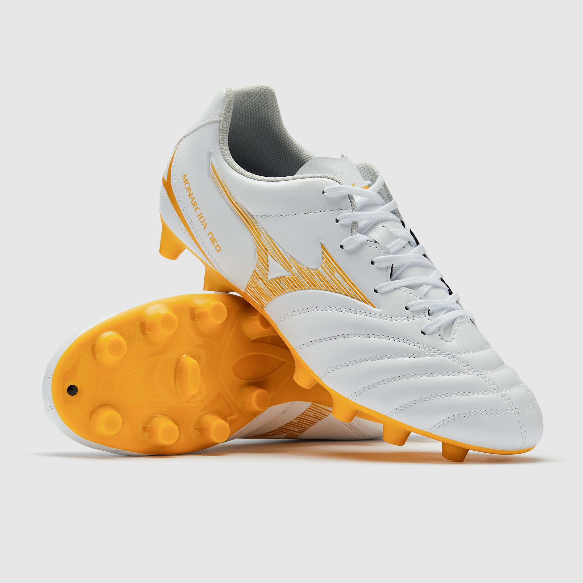 Mizuno Monarcida Neo III Select Firm Ground - White/MP Gold 