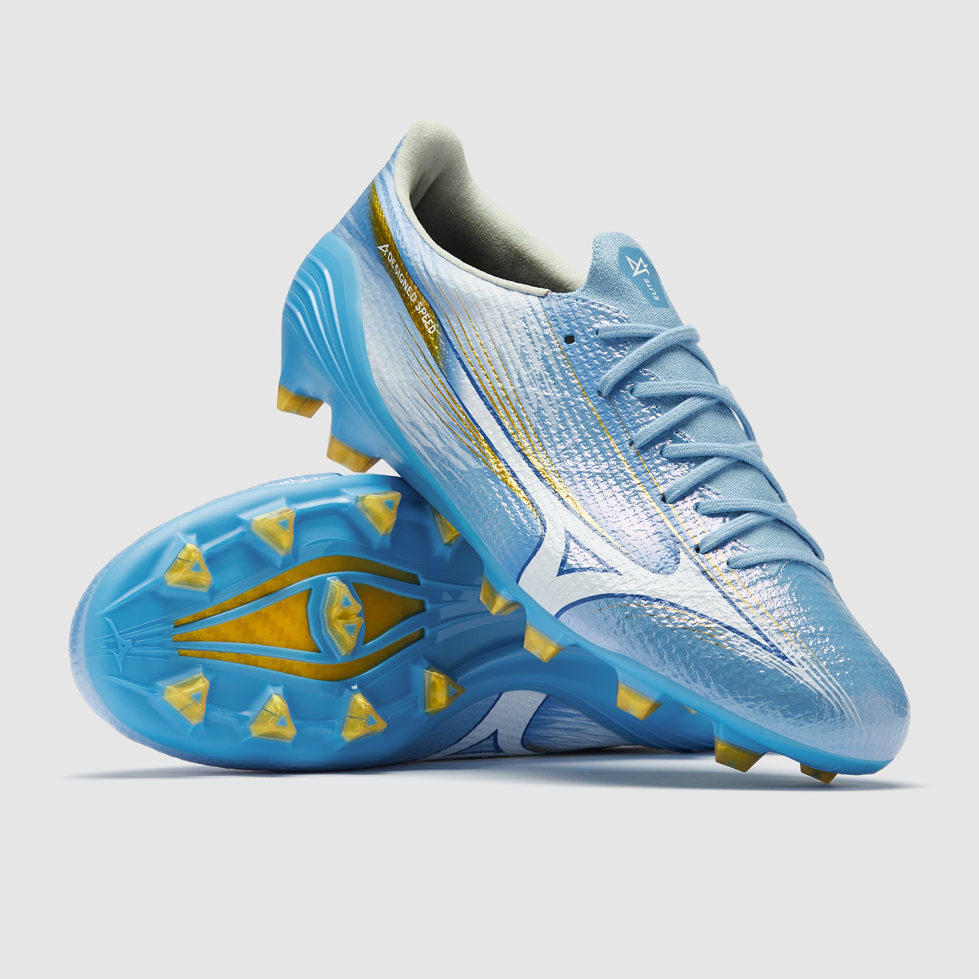 Mizuno Alpha III Elite Firm Ground - Celeste/White - Adult Boots