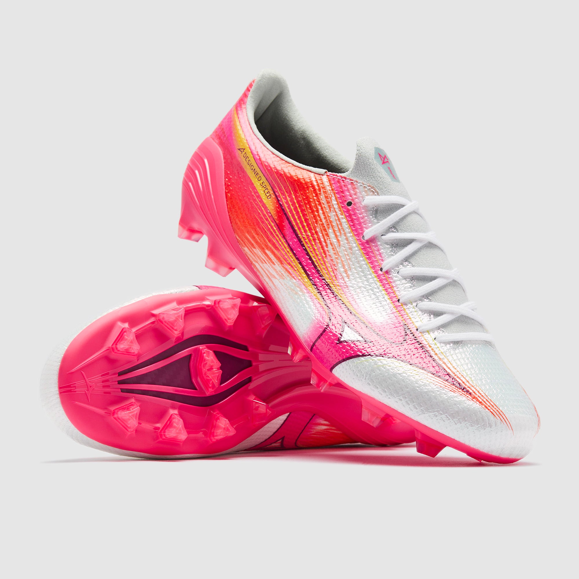 Mizuno Alpha III Made In Japan Firm Ground - White/Fuchsia Purple
