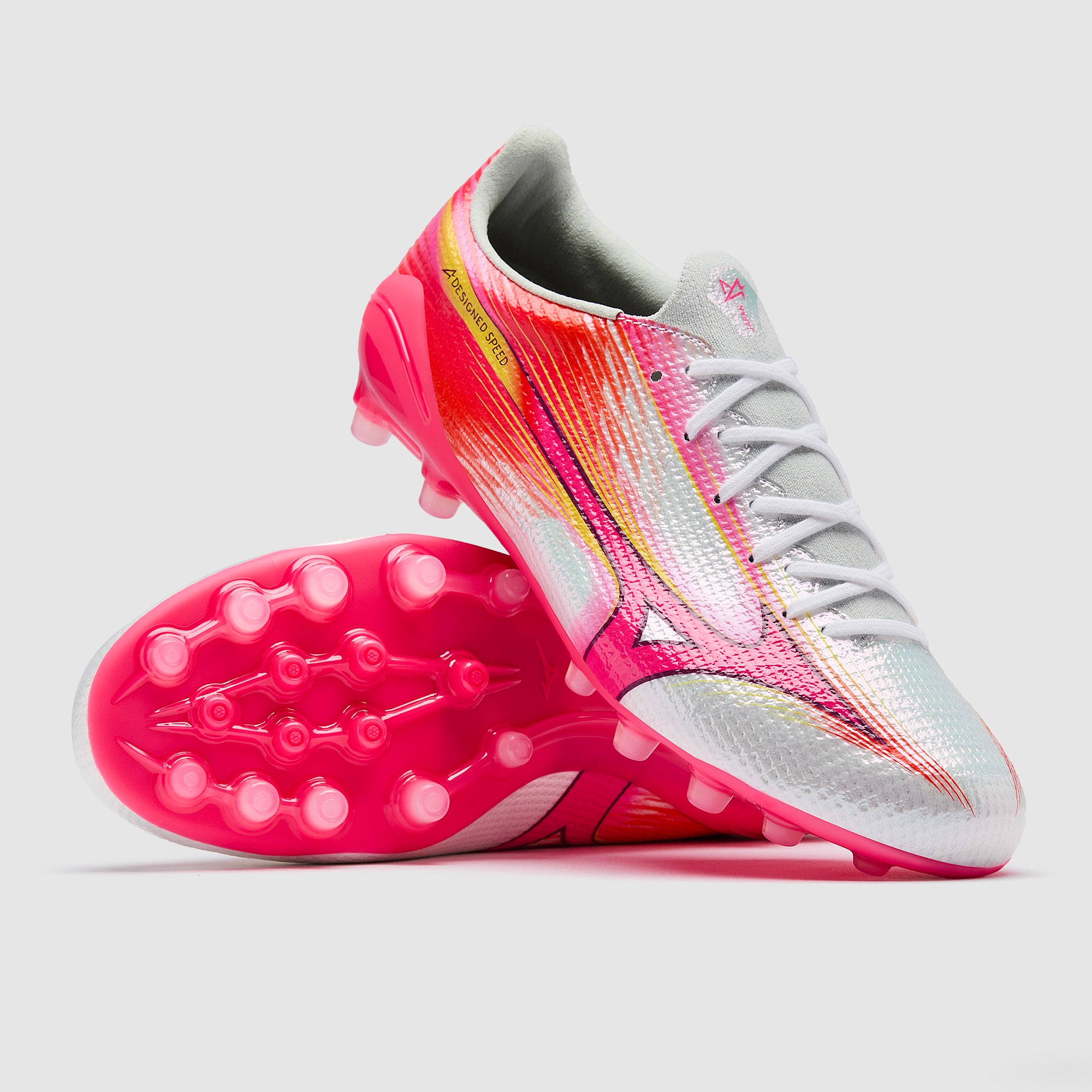 Mizuno Alpha III Made In Japan Artificial Grass - White/Fuchsia