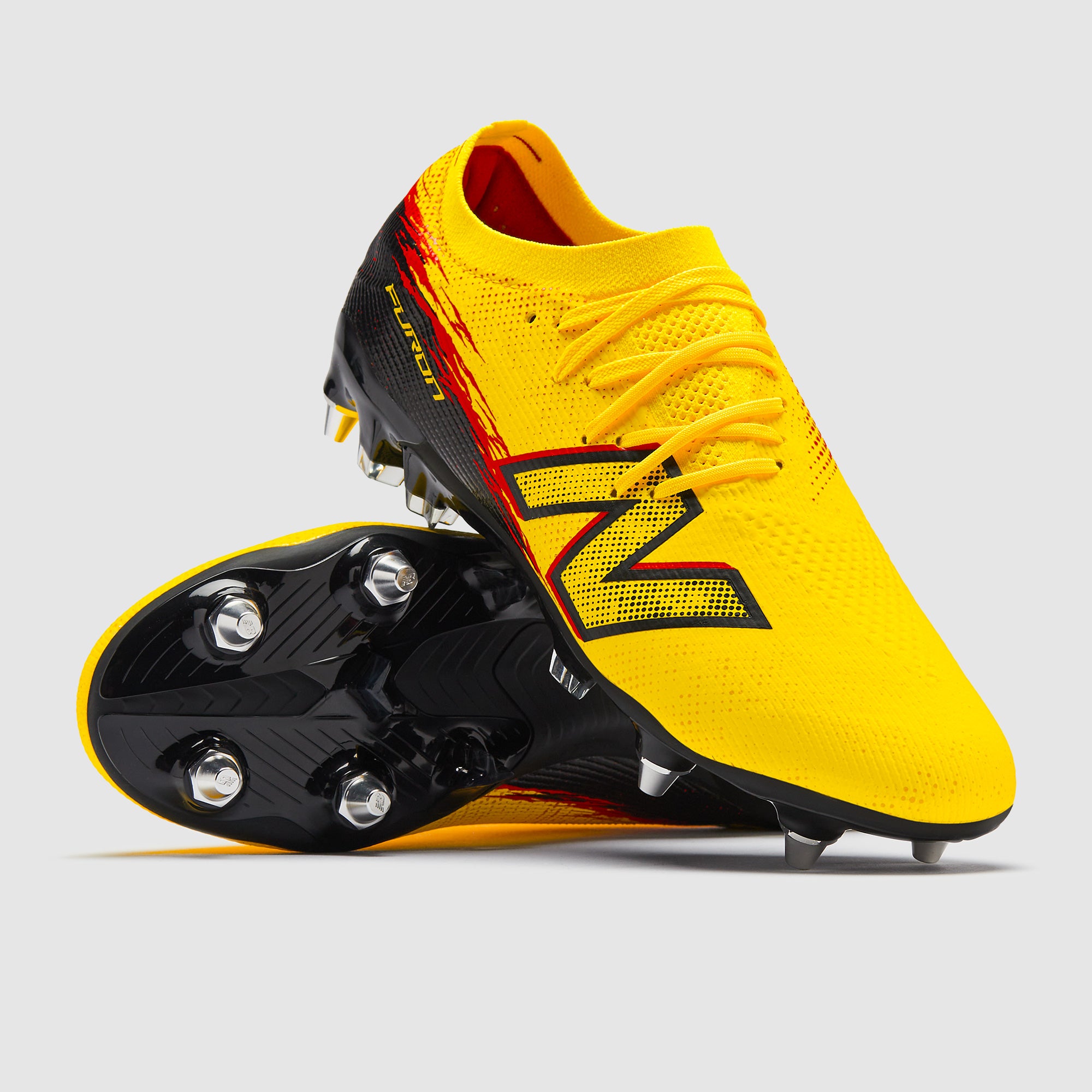 シューズ FURON ELITE V8 New Balance Furon V8 Elite SG - Punch Yellow/Black/Fire Cracker