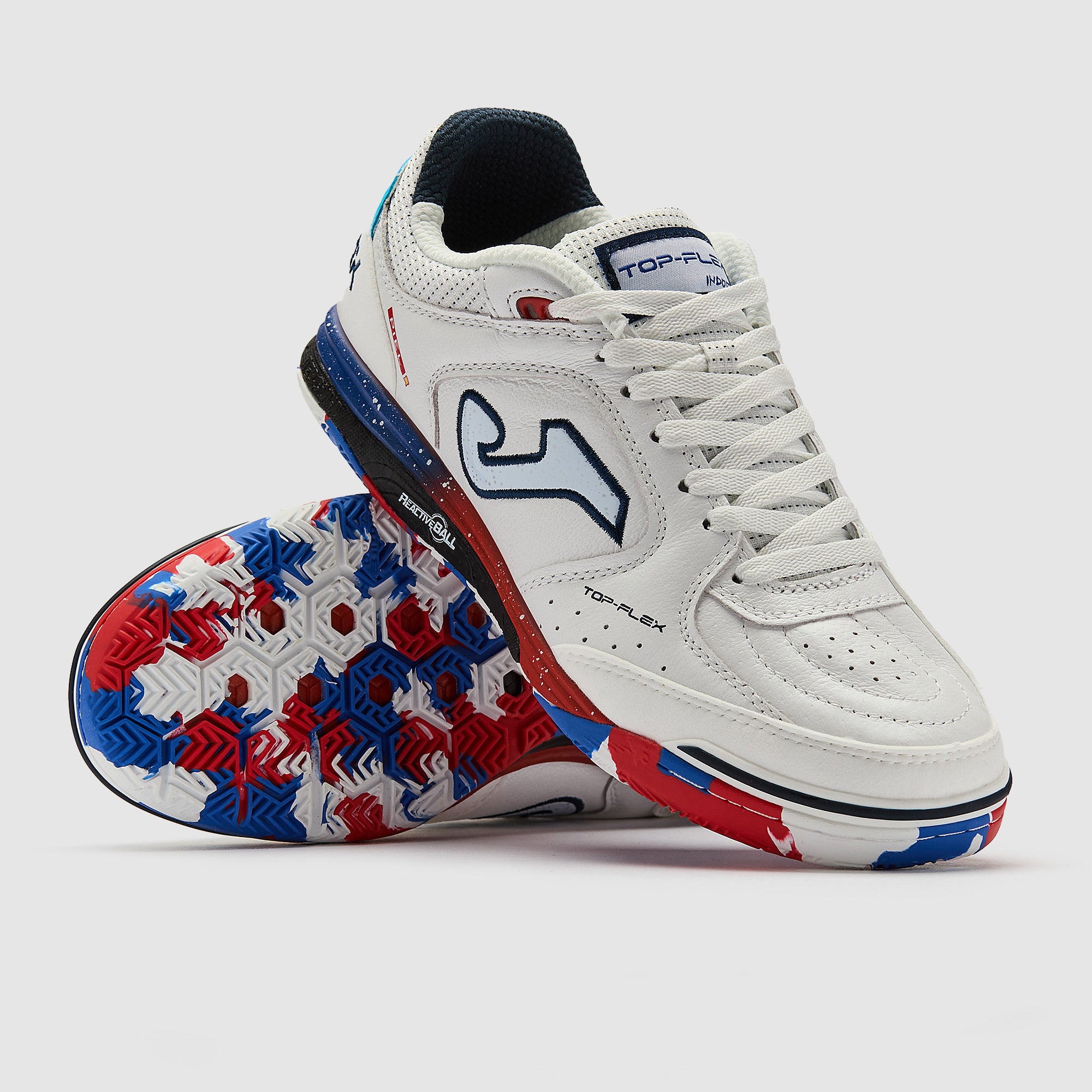 Joma Top Flex Rebound Indoor - White/Red/Blue - Adult Boots