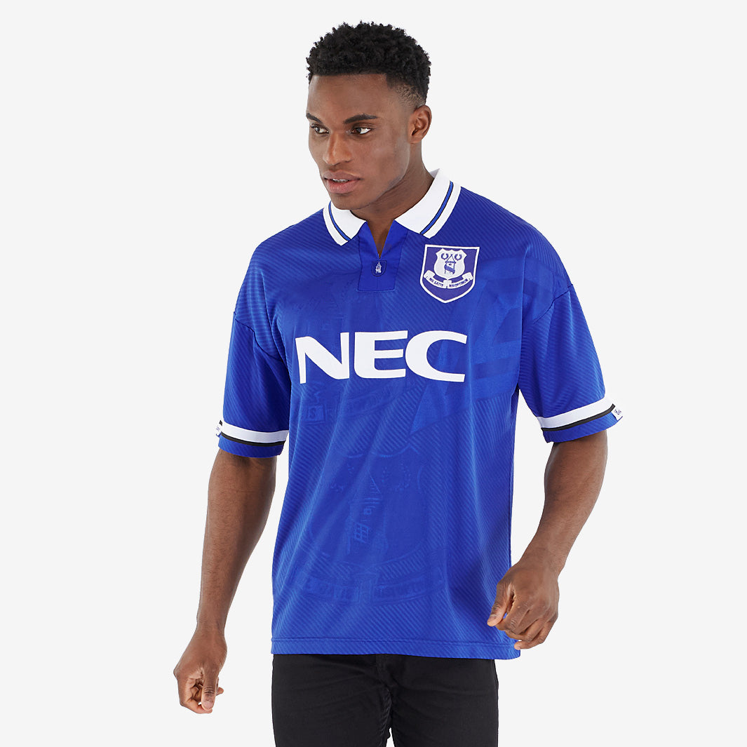 Score Draw Retro Everton FC 1994 Home Umbro Shirt - Blue/White