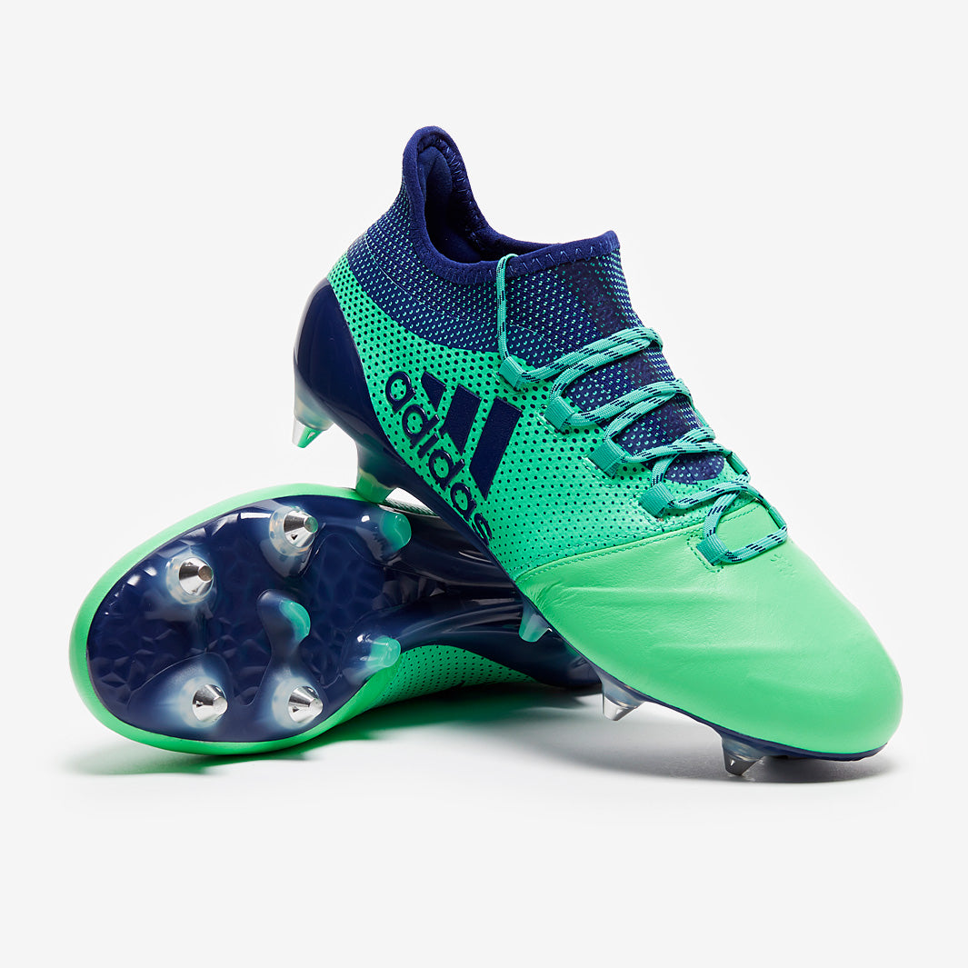 adidas X 17.1 Leather SG - Mens Boots - Soft Ground - Aero Green
