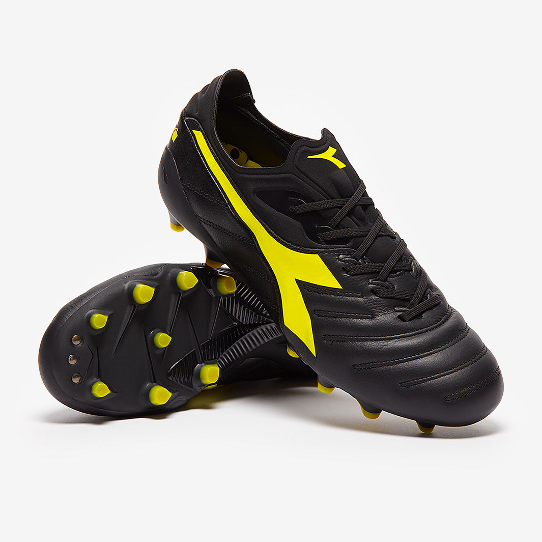 Diadora B-Elite Tech FG - Black/Yellow Fluo - Mens Boots