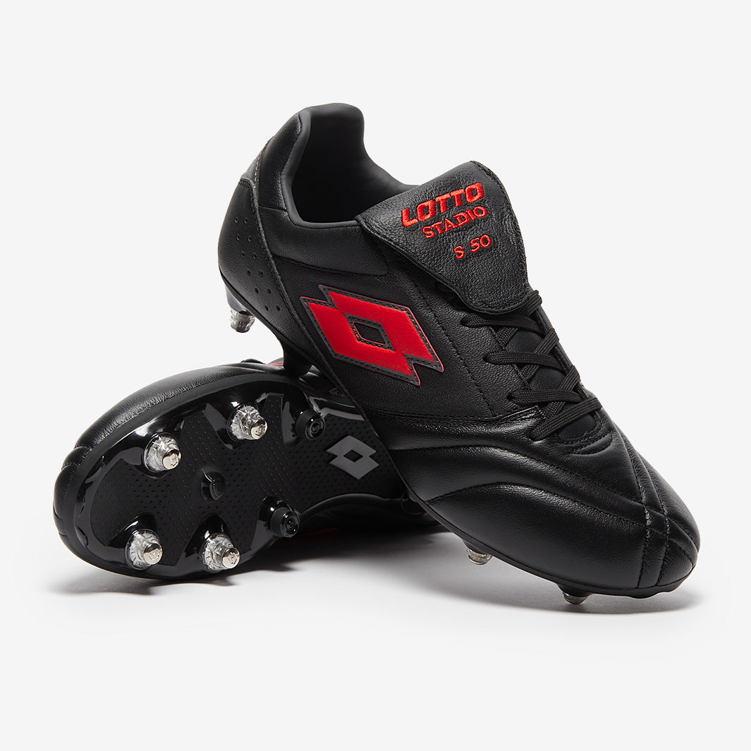 Lotto Stadio 200 III SGX 50th Anniversary - All Black/Flame Red