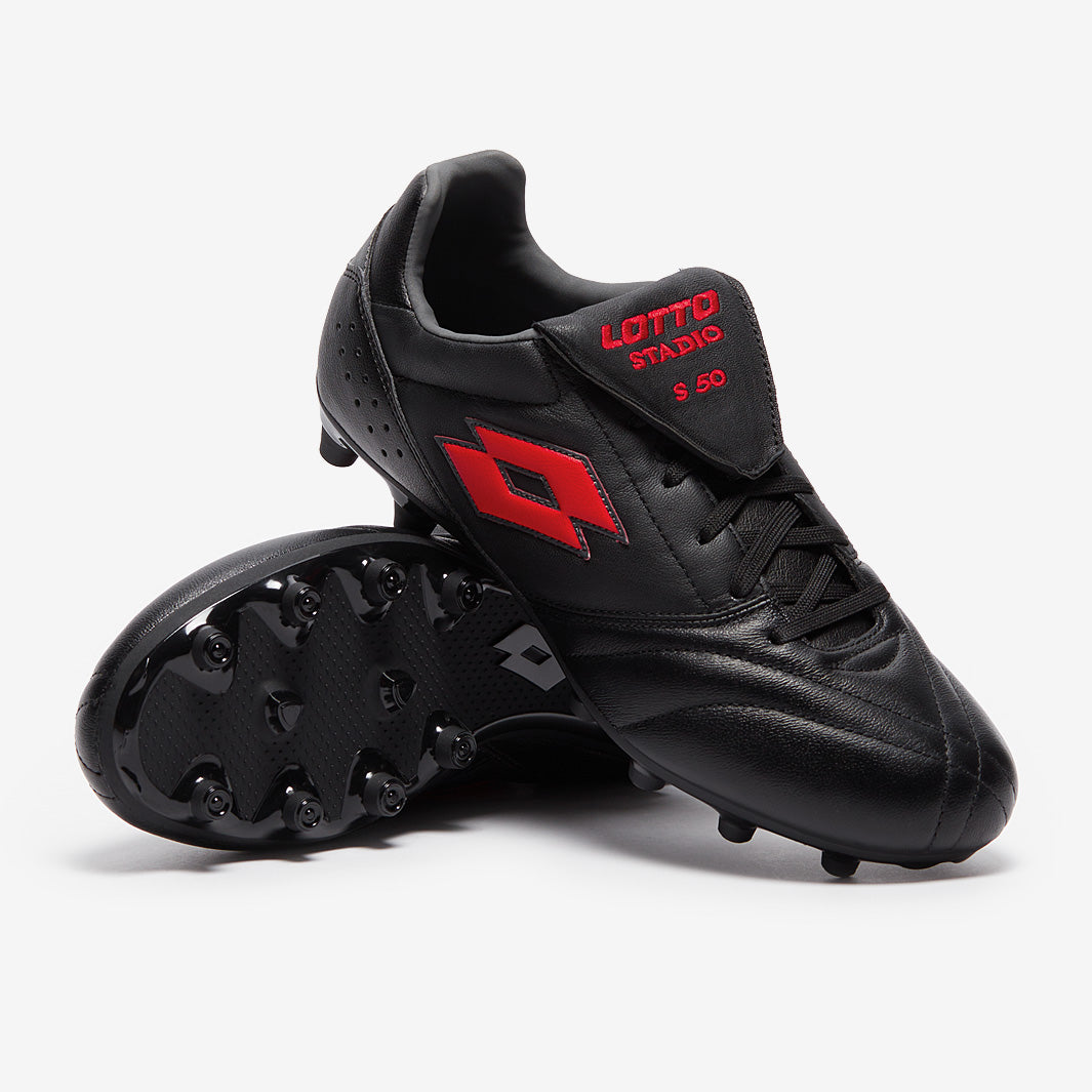 lotto ロット スタジオ 200 Ⅲ FG Lotto Stadio 200 III FG 50th Anniversary - All Black/Flame Red