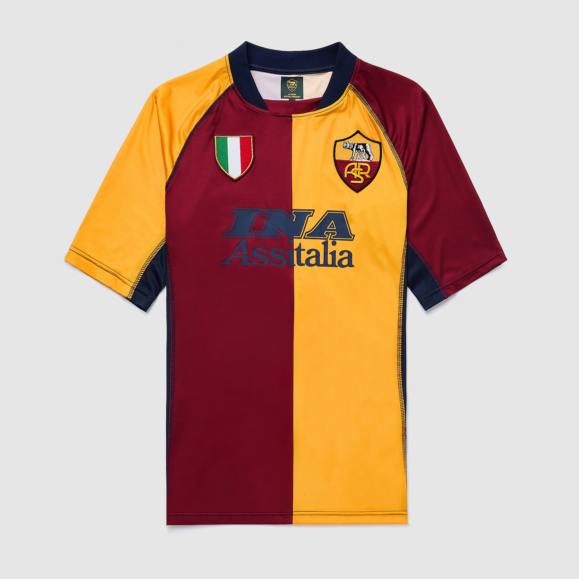 Copa Football AS Roma 2001-02 Retro Shirt - Red/Orange - Mens Replica