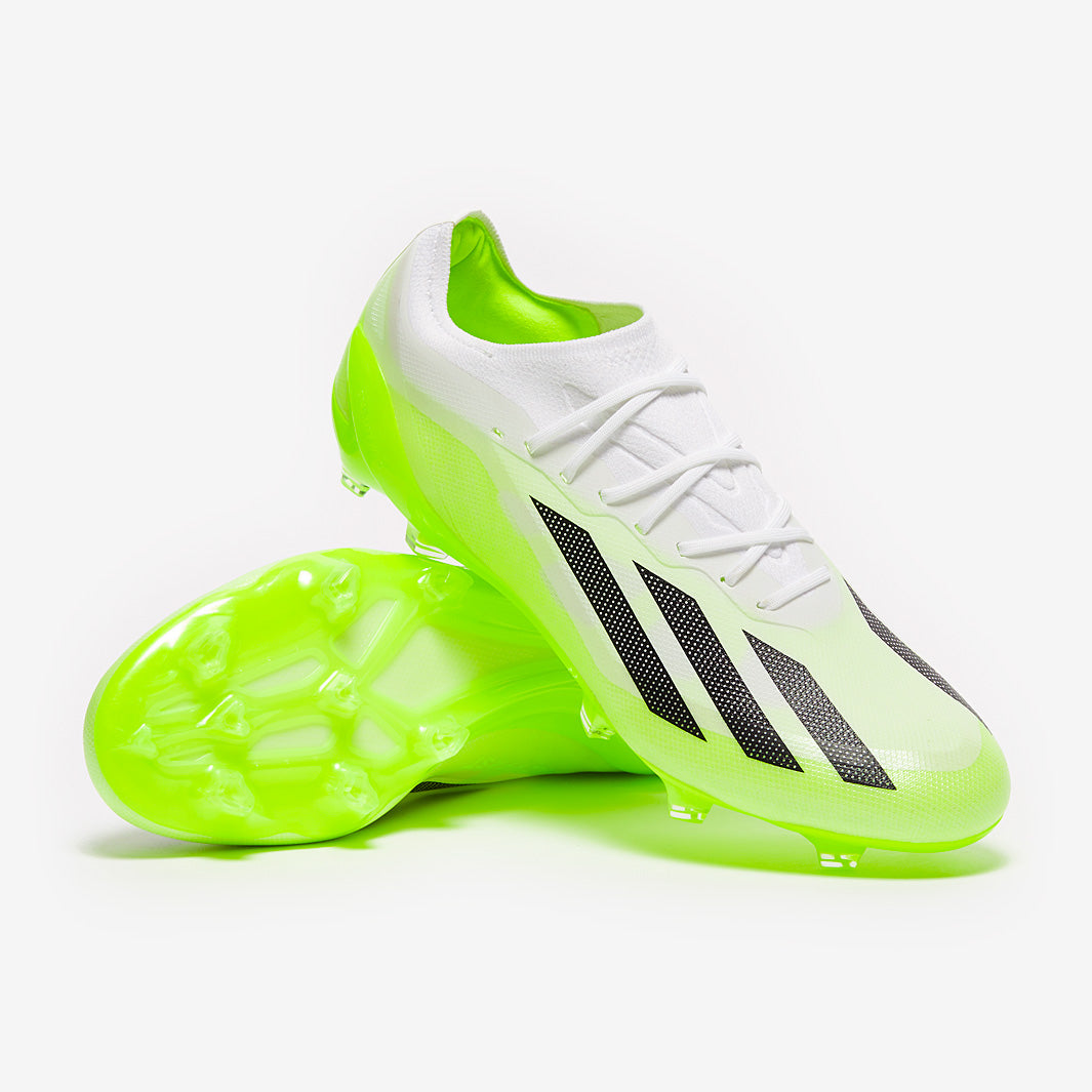 adidas X Crazyfast.1 FG - White/Core Black/Lucid Lemon - Mens Boots