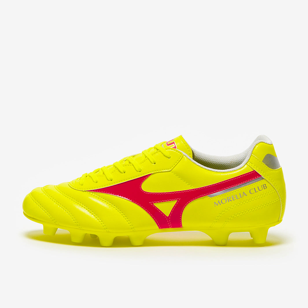 MIZUNO MORELIA2 JAPANミックスソール イエロー 25.5 Mizuno Morelia II Club Firm Ground - Safety Yellow/Fiery Coral