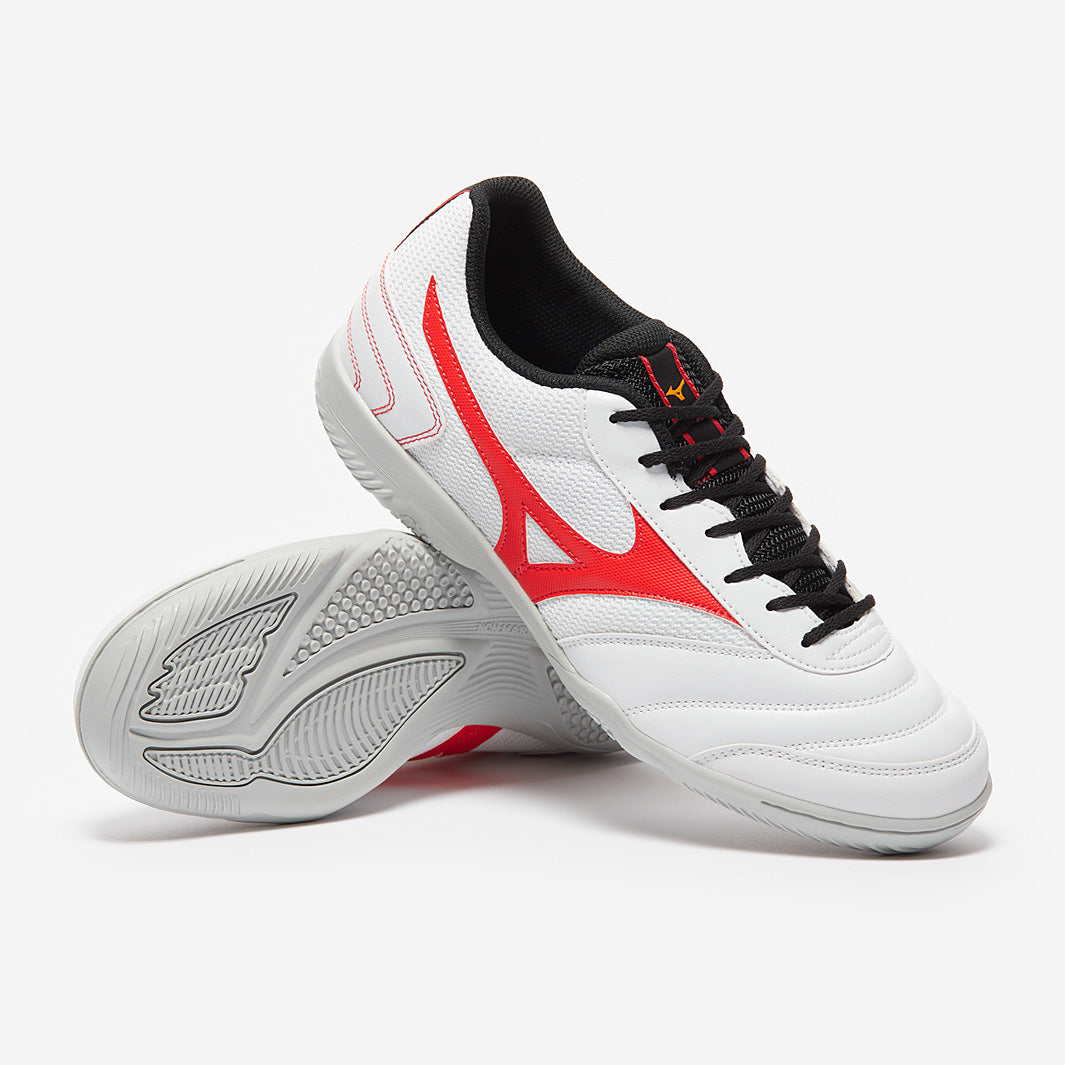 Mizuno Morelia Sala Club Indoor - White/Radiant Red - Adult Boots