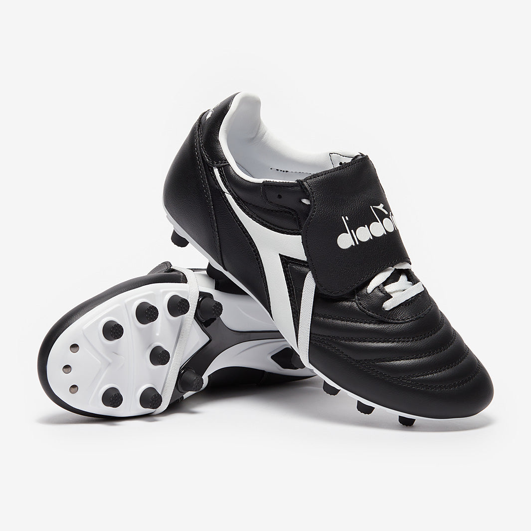 Diadora Brasil Classico Leather FG - Black/White/White - Adult Boots