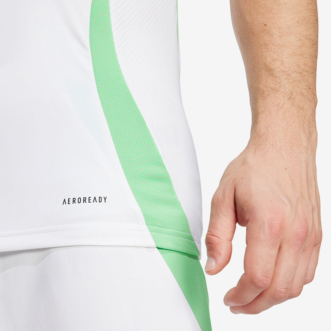 adidas Algeria 2024 Home Shirt - White/Semi Flash Green - Mens Replica