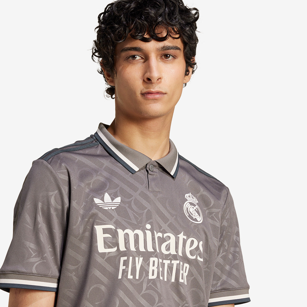 adidas Real Madrid シャツ 2XL グレー adidas Originals Real Madrid Third Shirt - Charcoal - Mens Replica