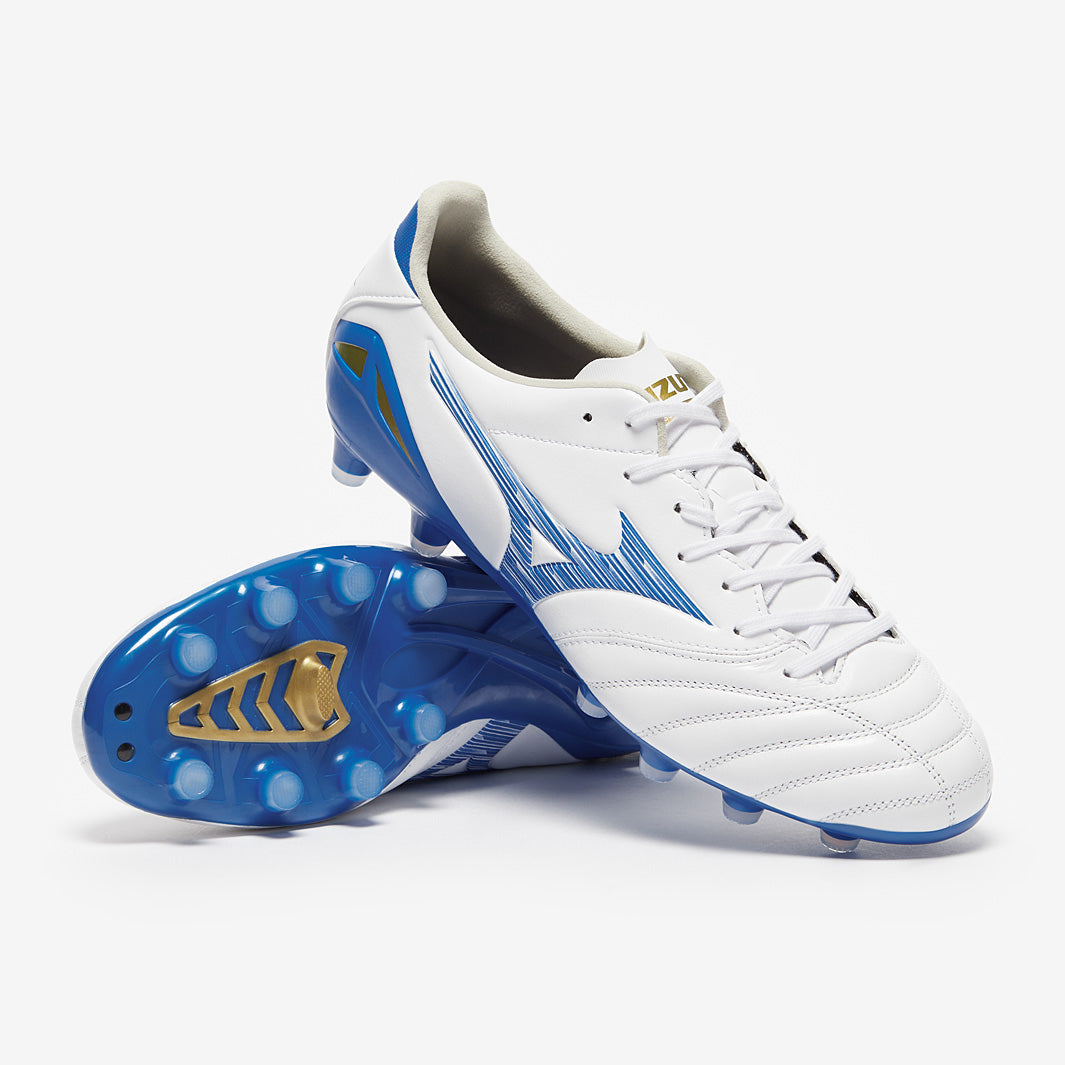 Mizuno Hypervenom ホワイト/ブルー スパイクシューズ Mizuno Morelia Neo IV Pro Firm Ground - Adult Boots