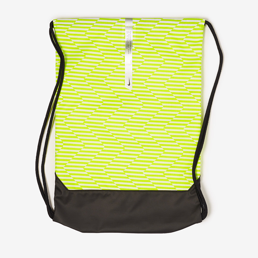 nike backpack black and yellow strap 2000 Nike Academy Gym Sack - Volt/Black/Black