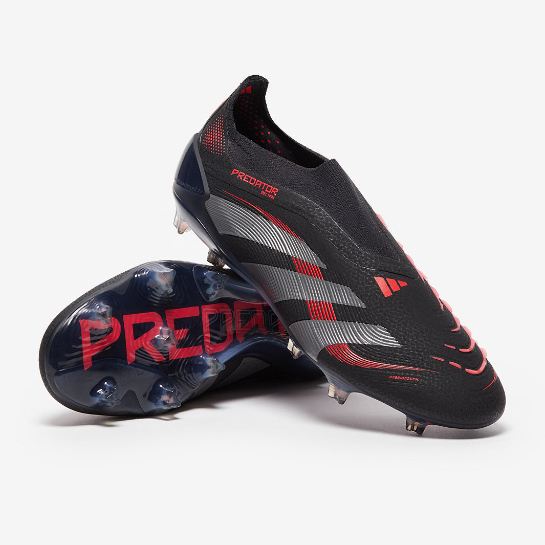 Predator ELITE スパイク ブラック/レッド adidas Predator Elite Laceless Firm Ground - Black/Grey Four/Lucid
