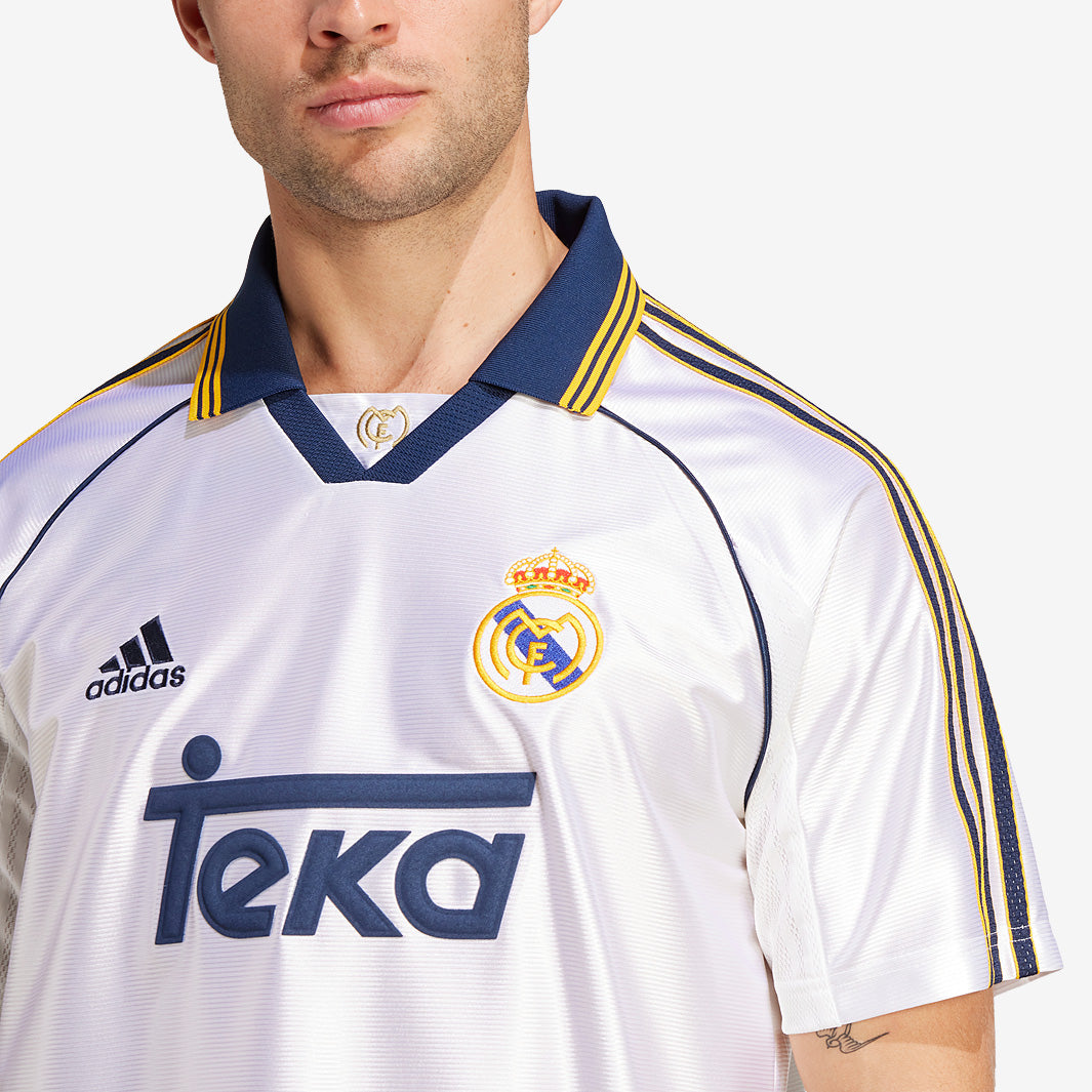 adidas Originals Real Madrid 1999 Home Shirt - White - Mens Replica