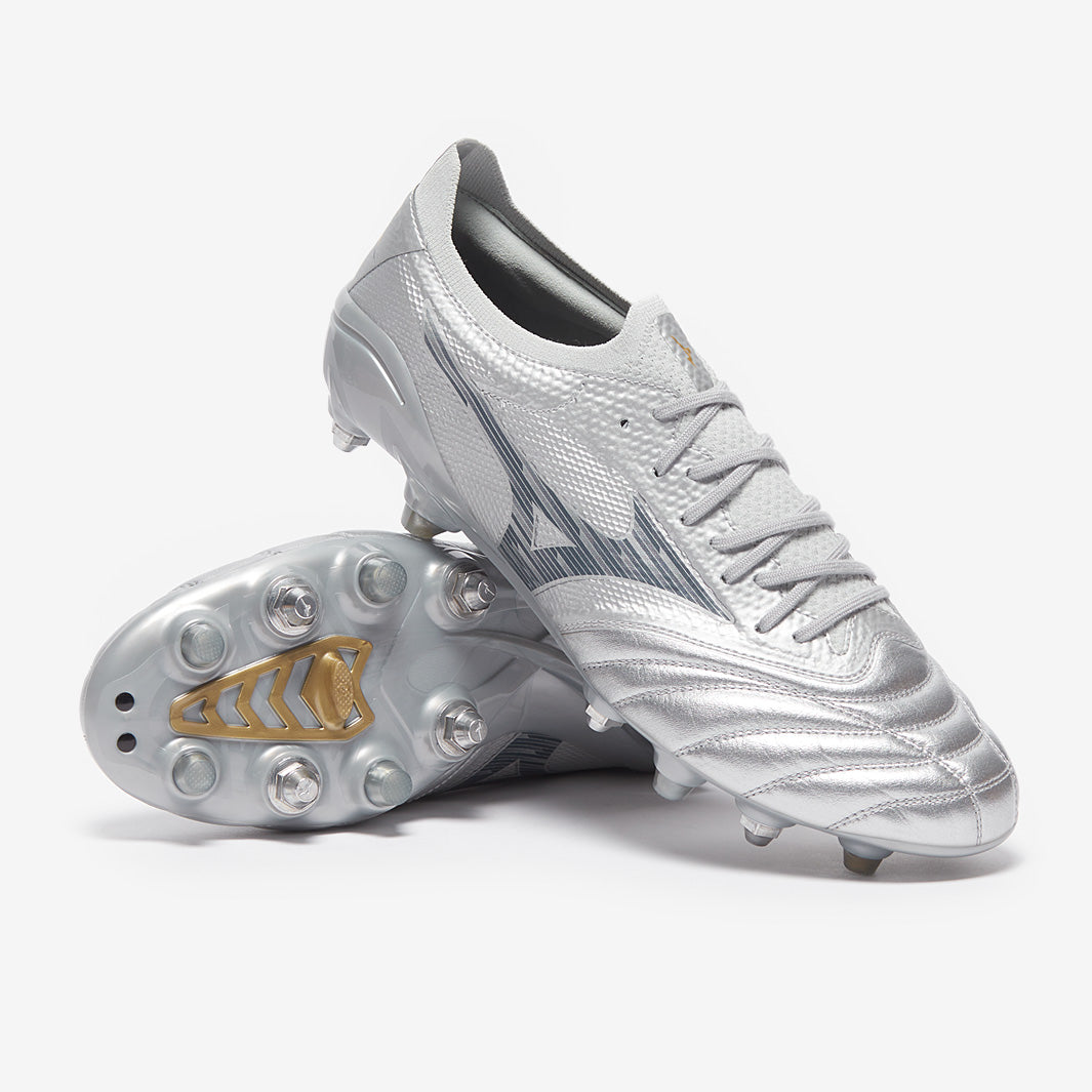 Mizuno Morelia Neo サッカーシューズ シルバー Mizuno Morelia Neo IV Beta Elite SG - Galaxy Silver/Gold/Cool Gray