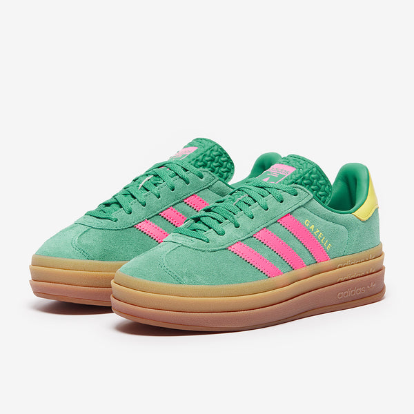 adidas Originals Womens Gazelle Bold - Court Green/Lucid Pink/Pure Sulfur -  Trainers